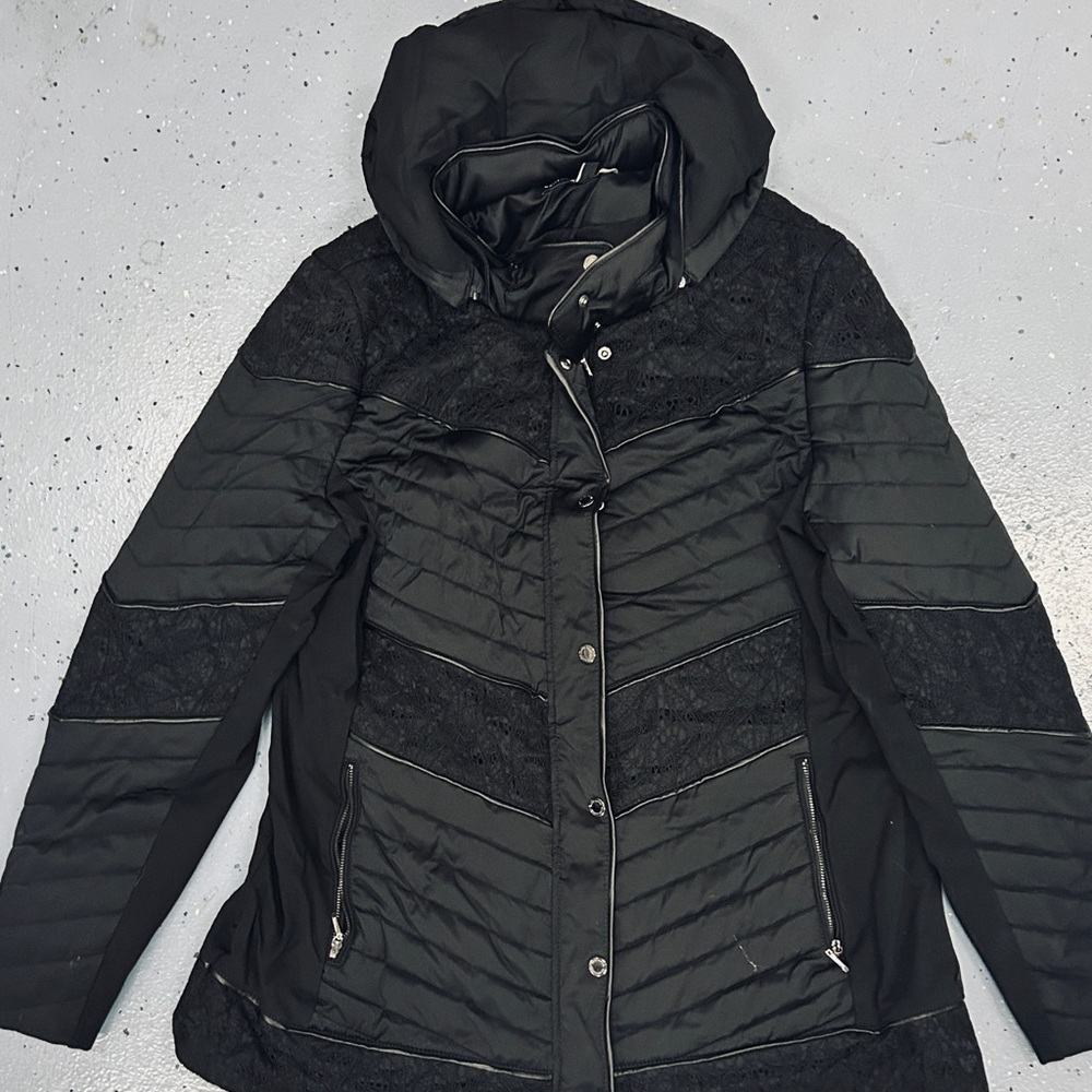 White House Black Market Black Puffer Jacket